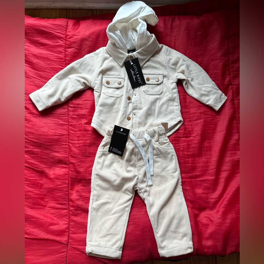 BNWT LITTLE BIPSY shacket and joggers set size 6-12 months